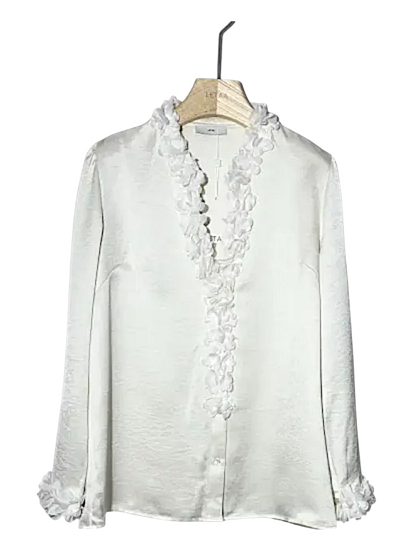 Blusa Satinada con Detalles Florales