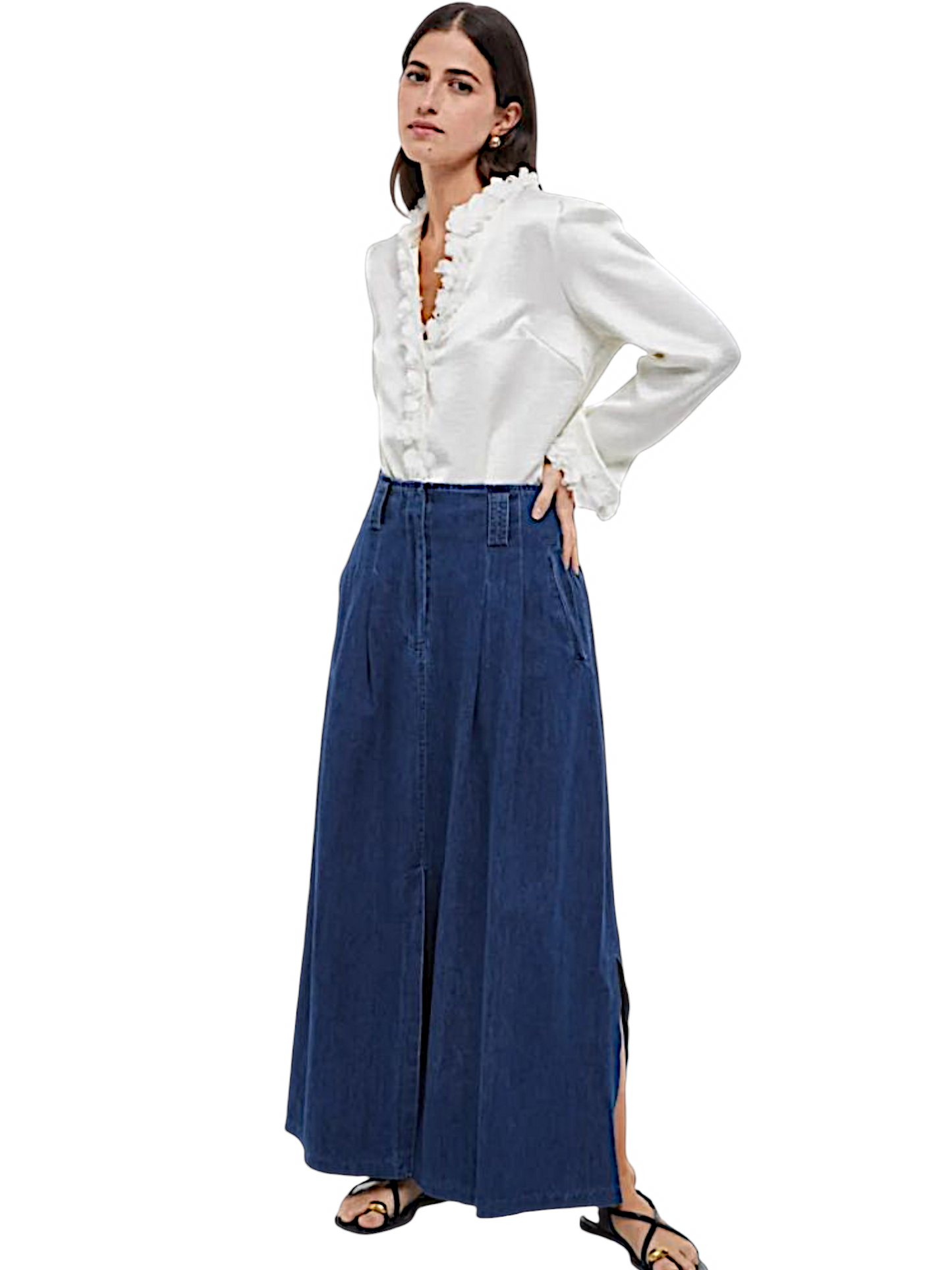 Blusa Satinada con Detalles Florales