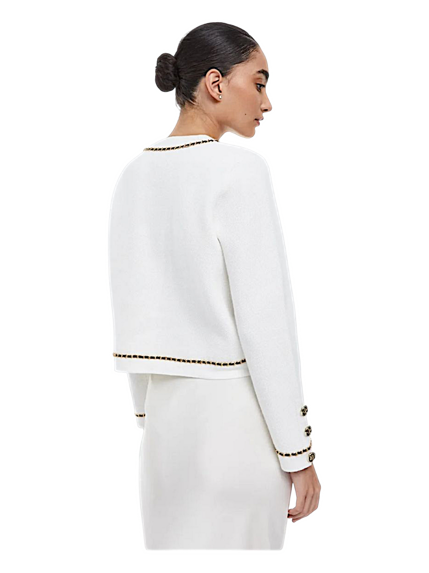 Jersey estilo Chaqueta co botones dorados.