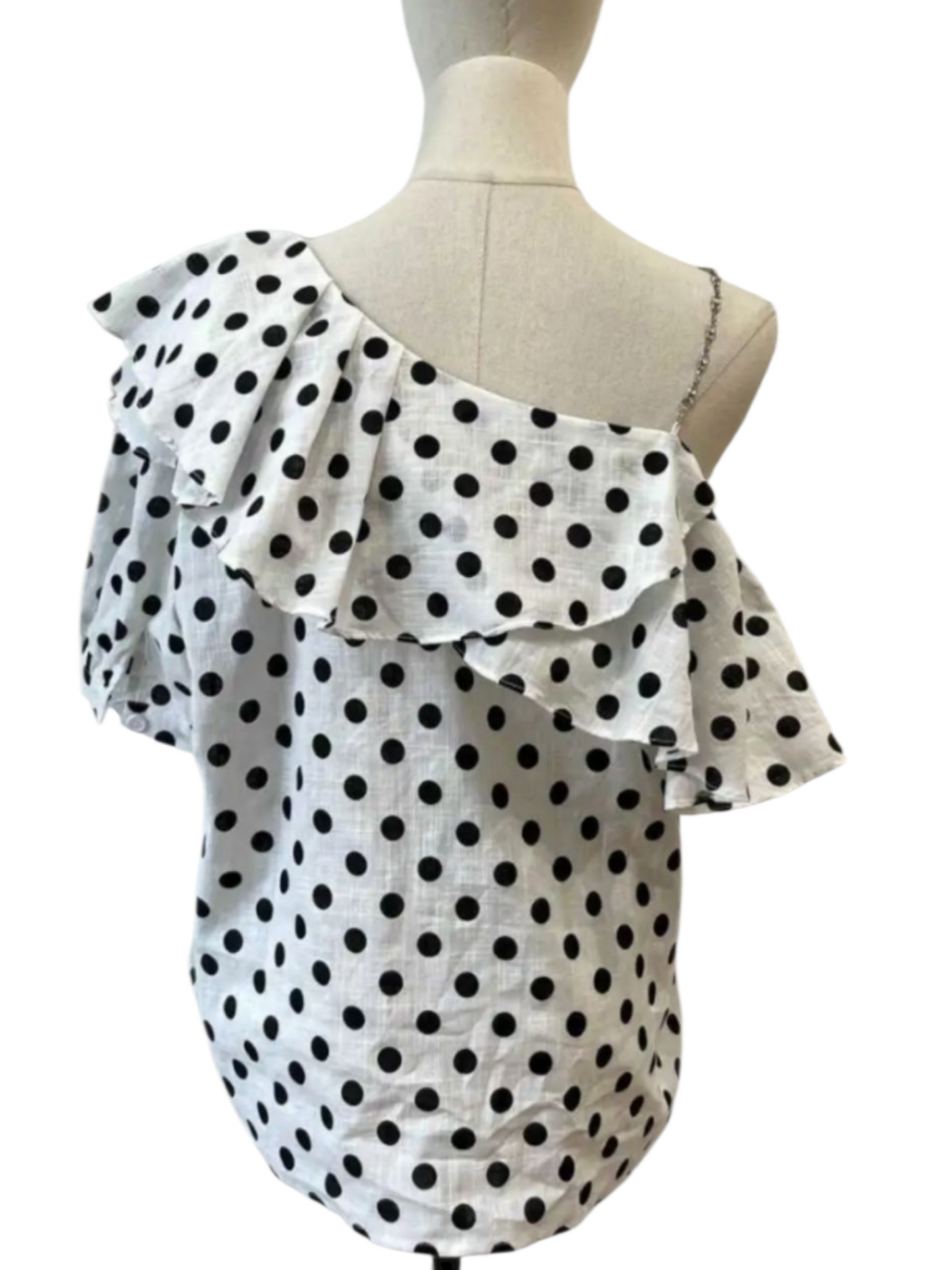 Blusa de Lunares con Volante .