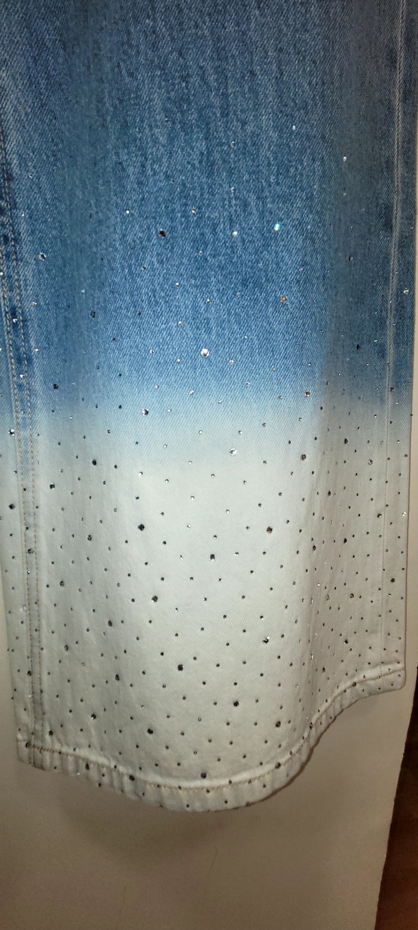 Jeans Deep Day Wide Leg con brillos .