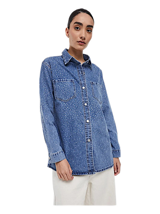 Sobrecamisa Denim con cristales