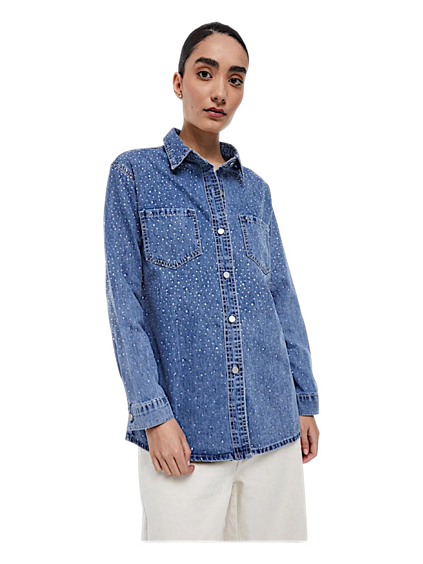 Sobrecamisa Denim con cristales