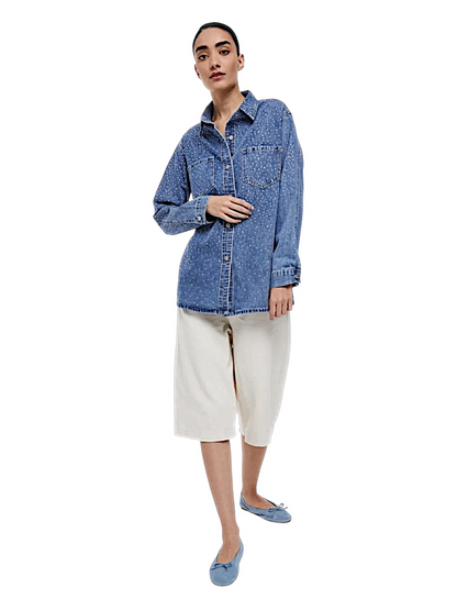 Sobrecamisa Denim con cristales
