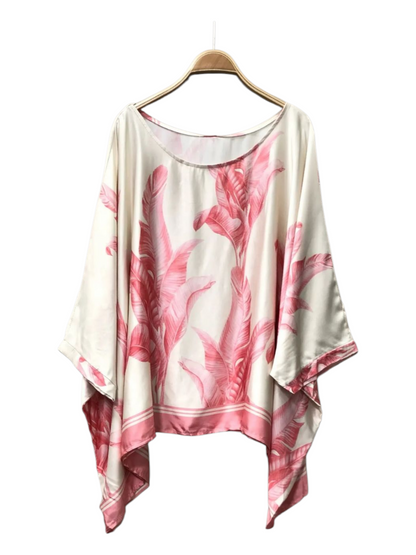 Blusa Satinada estampada.