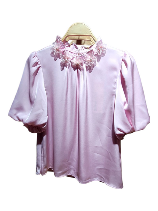 Blusa Rosa de Satén